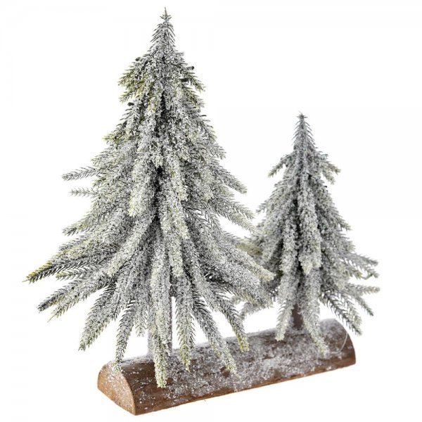 Χριστουγεννιάτικα Διακοσμητικά Δεντράκια Χιονισμένα με Κορμό (28cm)